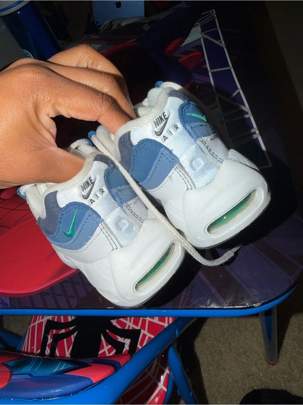 Nike Kids White and Blue Layered Athletic Sneakers
